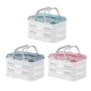 Pojemnik na ciasto Dolce 3 poziomy 44x30x25cm mix